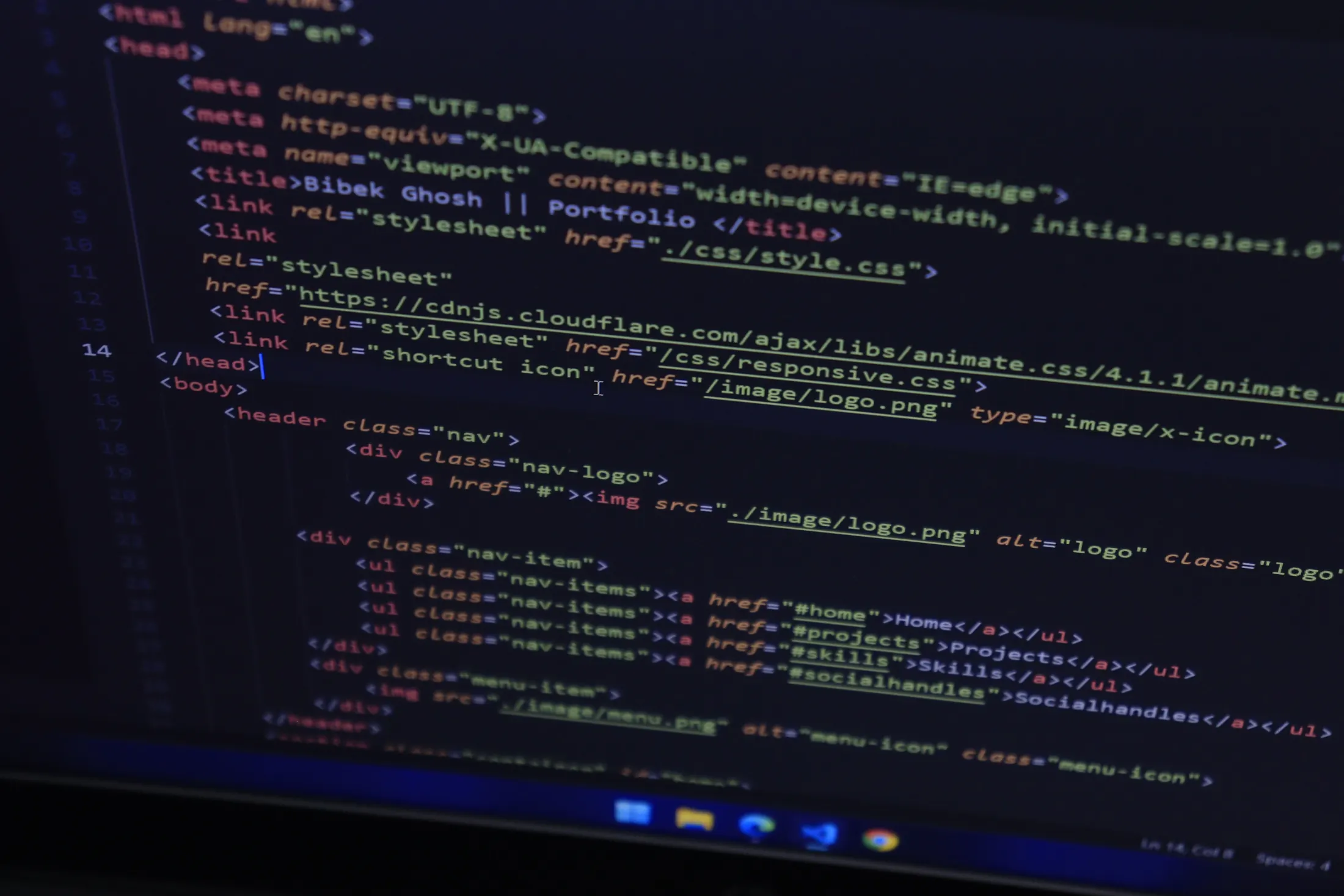 Screens showing code, data, and a website