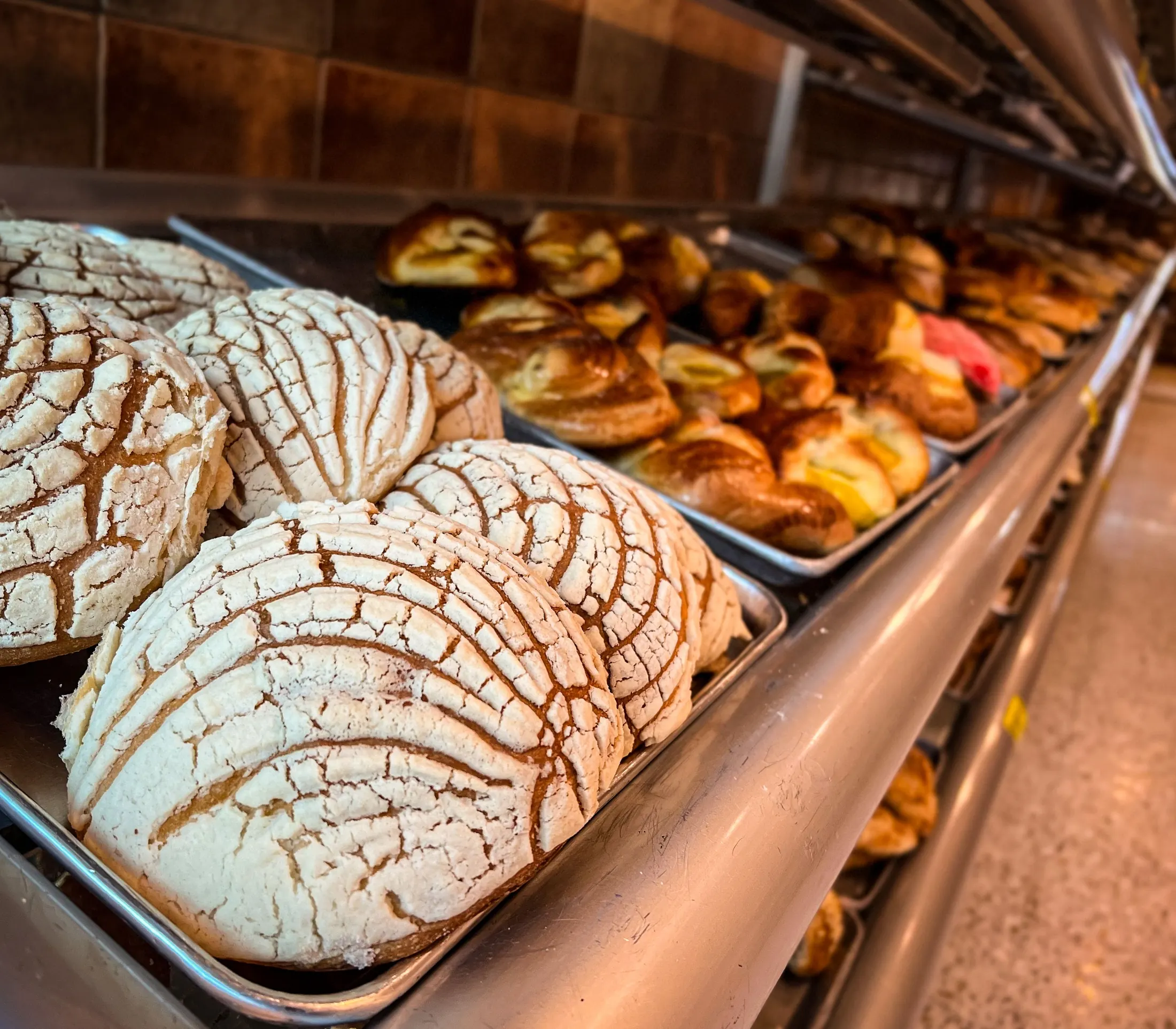 Neighborhood bakery with customers